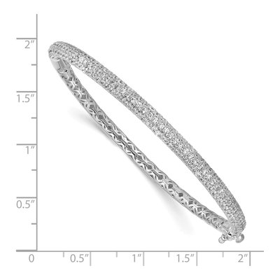Sterling Silver CZ Pave Bangle Bracelet – view 3