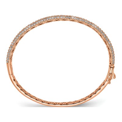 Rose Gold-Plated Sterling Silver CZ Pave Bangle Bracelet – view 2