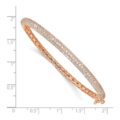 Rose Gold-Plated Sterling Silver CZ Pave Bangle Bracelet – view 3