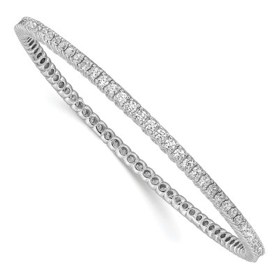 Sterling Silver CZ Bangle Bracelet