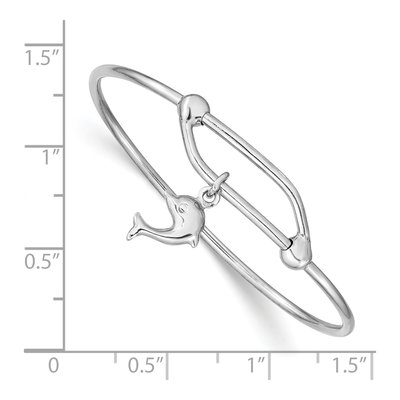 Sterling Silver Dolphin Adjustable Baby Bangle Bracelet – view 4
