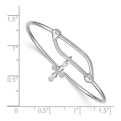 Sterling Silver Cross Baby Bangle Bracelet – view 3