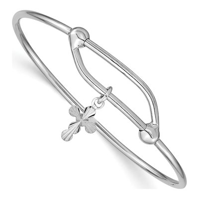 Sterling Silver Cross Baby Bangle Bracelet