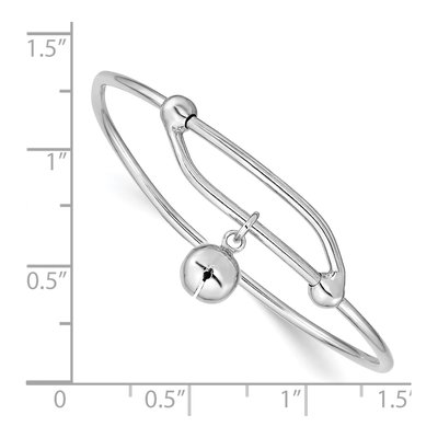 Sterling Silver Jingle Bell Adjustable Baby Bangle Bracelet – view 4