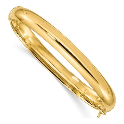 Gold-Plated Sterling Silver Hinged Bangle Bracelet
