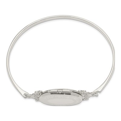 Sterling Silver Oval Locket Bangle Bracelet – view 3