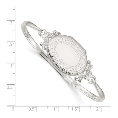 Sterling Silver Oval Locket Bangle Bracelet – view 5