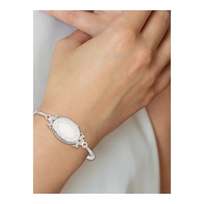 Sterling Silver Oval Locket Bangle Bracelet – view 6