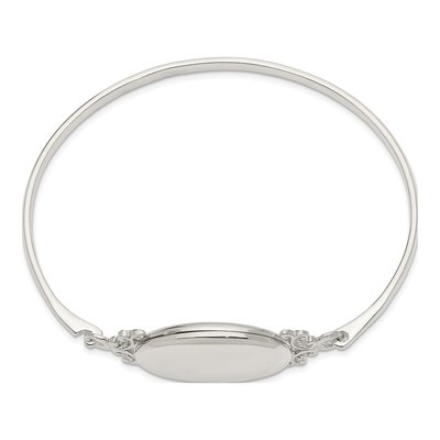 Sterling Silver Oval Locket Bangle Bracelet – view 3