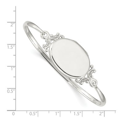 Sterling Silver Oval Locket Bangle Bracelet – view 4