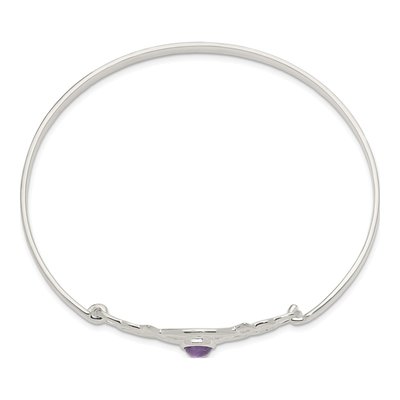 Sterling Silver Amethyst Celtic Knot Bangle Bracelet – view 3