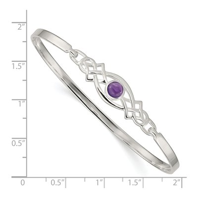 Sterling Silver Amethyst Celtic Knot Bangle Bracelet – view 4