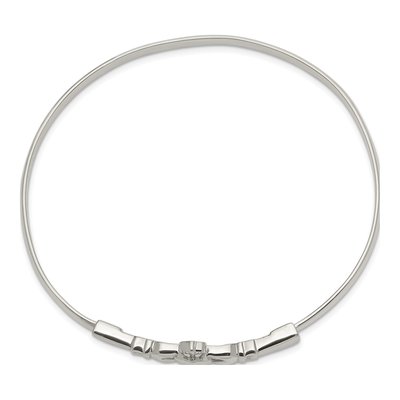 Sterling Silver Claddagh Bangle Bracelet – view 3