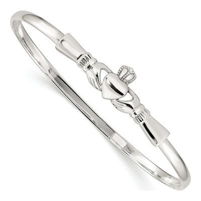 Sterling Silver Claddagh Bangle Bracelet