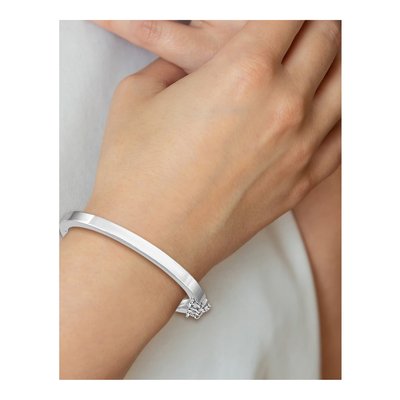 Sterling Silver Girls' Safety Hinged Bangle Bracelet – view 5