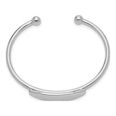 Sterling Silver Kids' ID Cuff Bangle Bracelet – view 3