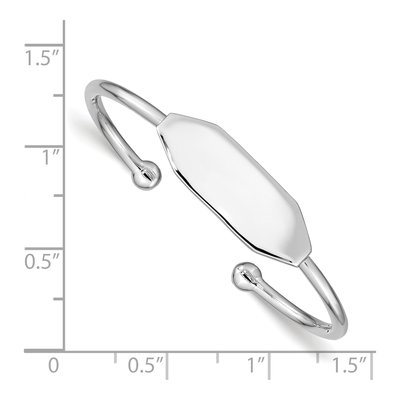 Sterling Silver Kids' ID Cuff Bangle Bracelet – view 4