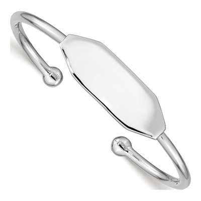 Sterling Silver Kids' ID Cuff Bangle Bracelet