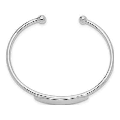 Sterling Silver Kids' ID Cuff Bangle Bracelet – view 3