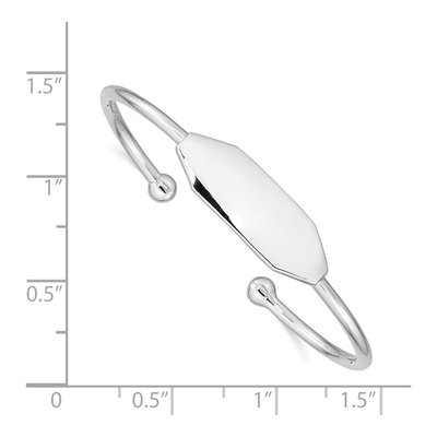 Sterling Silver Kids' ID Cuff Bangle Bracelet – view 4