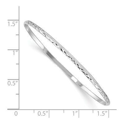 Sterling Silver Kids' Diamond-Cut Slip-On Bangle Bracelet – view 4
