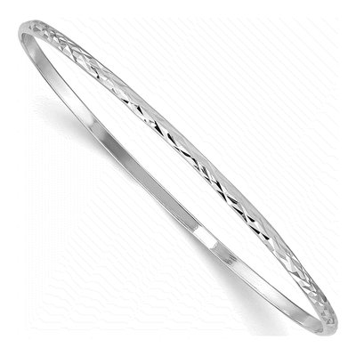 Sterling Silver Kids' Diamond-Cut Slip-On Bangle Bracelet