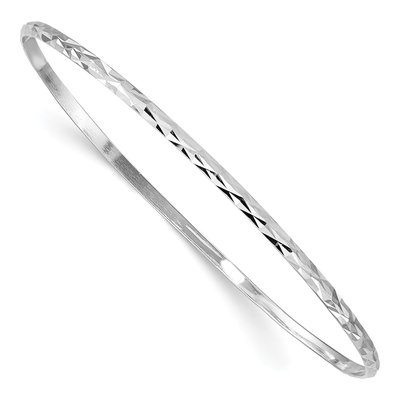 Sterling Silver Children's Diamond-Cut Bangle Bracelet