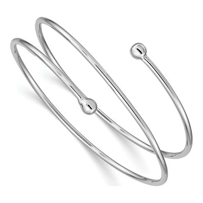 Sterling Silver Flexible Wrap Bangle Bracelet