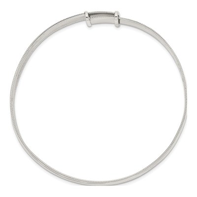 Sterling Silver Expandable Milgrain Bangle Bracelet – view 2