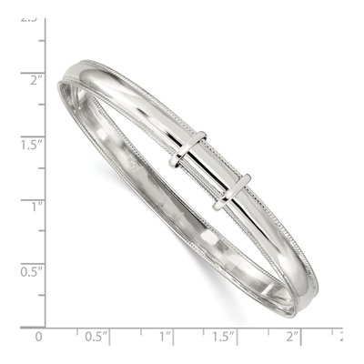 Sterling Silver Expandable Milgrain Bangle Bracelet – view 3