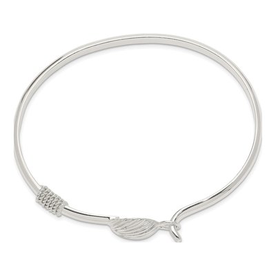 Sterling Silver Shell Bangle Bracelet – view 3