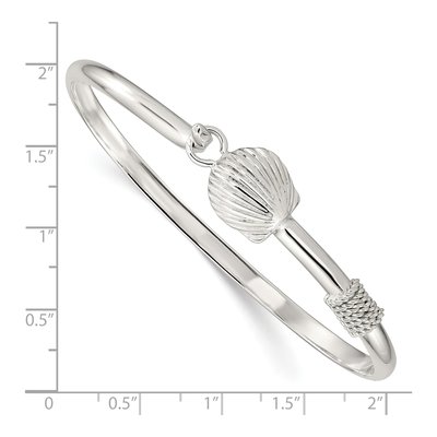 Sterling Silver Shell Bangle Bracelet – view 4