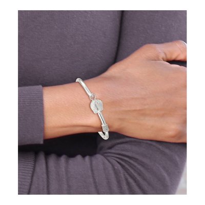 Sterling Silver Shell Bangle Bracelet – view 5