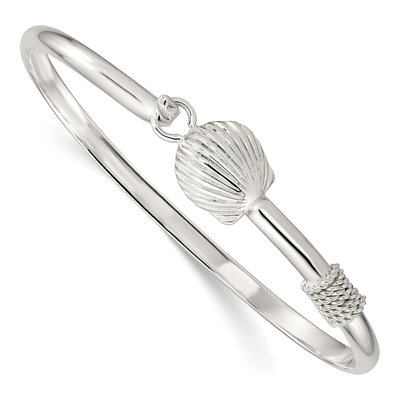 Sterling Silver Shell Bangle Bracelet