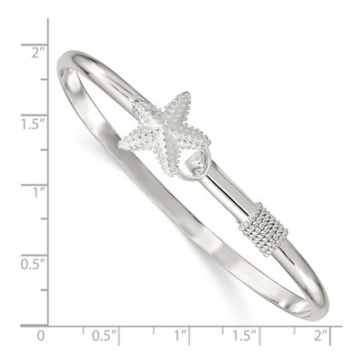 Sterling Silver Starfish Bangle Bracelet – view 4