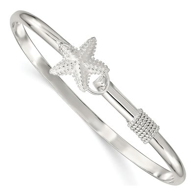 Sterling Silver Starfish Bangle Bracelet