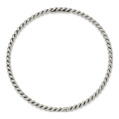 Sterling Silver Twisted Slip-On Bangle Bracelet – view 3