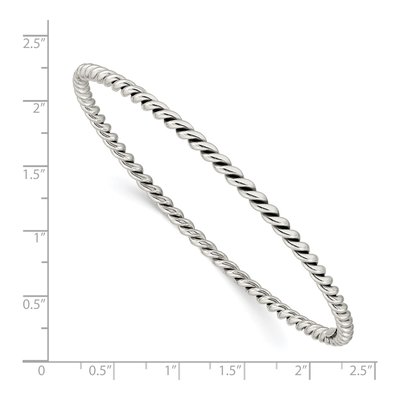 Sterling Silver Twisted Slip-On Bangle Bracelet – view 4