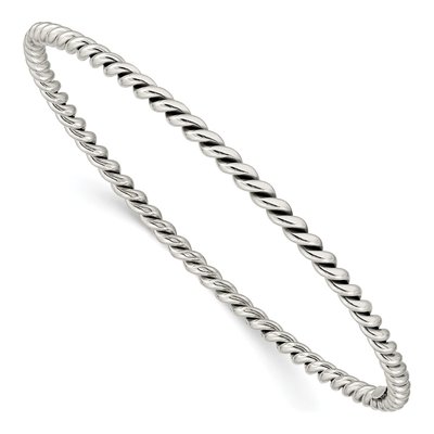 Sterling Silver Twisted Slip-On Bangle Bracelet