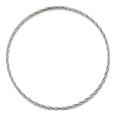 Sterling Silver Antiqued Twisted Slip-On Bangle Bracelet – view 3