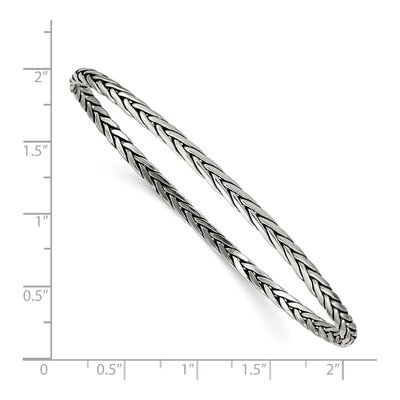 Sterling Silver Antiqued Twisted Slip-On Bangle Bracelet – view 4