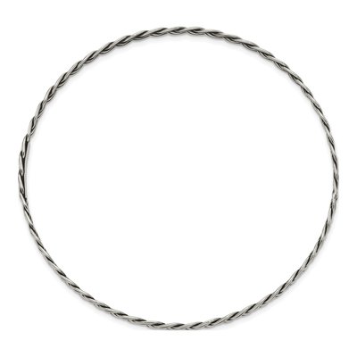 Sterling Silver Antiqued Twisted Slip-On Bangle Bracelet – view 3