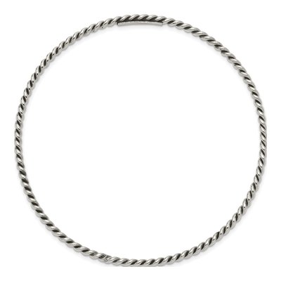 Sterling Silver Twisted Slip-On Bangle Bracelet – view 3