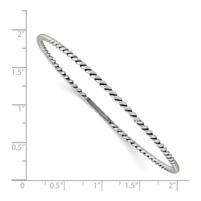 Sterling Silver Twisted Slip-On Bangle Bracelet – view 4