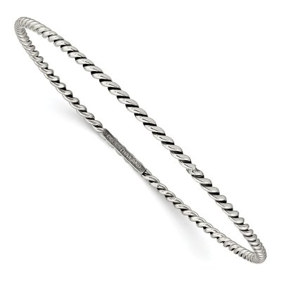 Sterling Silver Twisted Slip-On Bangle Bracelet