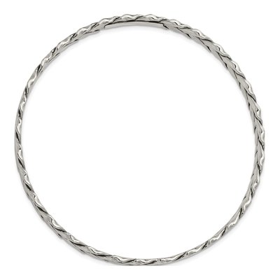 Sterling Silver Antiqued Twisted Slip-On Bangle Bracelet – view 3