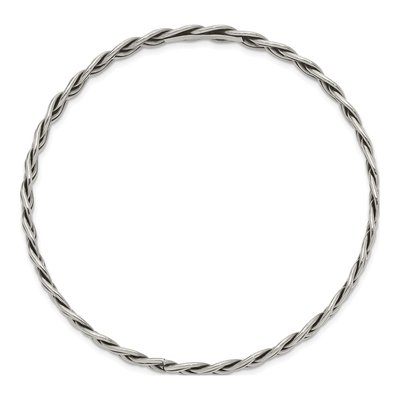 Sterling Silver Antiqued Twisted Slip-On Bangle Bracelet – view 3