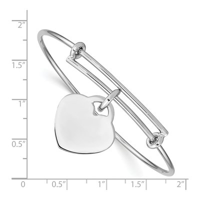 Sterling Silver Heart Bangle Bracelet – view 4