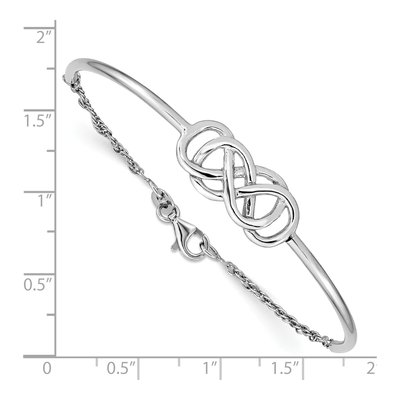 Sterling Silver Double Infinity Bangle Bracelet – view 4