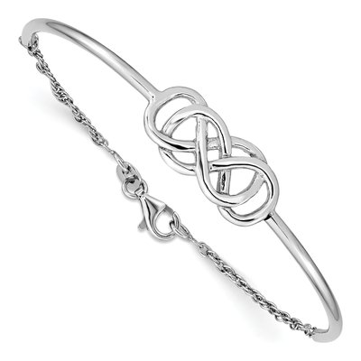 Sterling Silver Double Infinity Bangle Bracelet